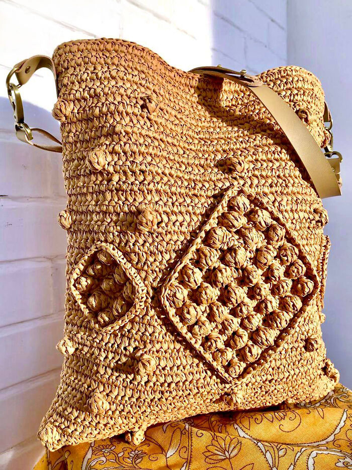 Crochet Pattern. Raffia Hobo Bag