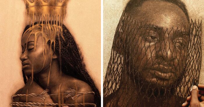 This Nigerian Artist Learned How To Paint With Fire And With Pyrography, He Creates Hyperrealistic Portraits (38 Pics)