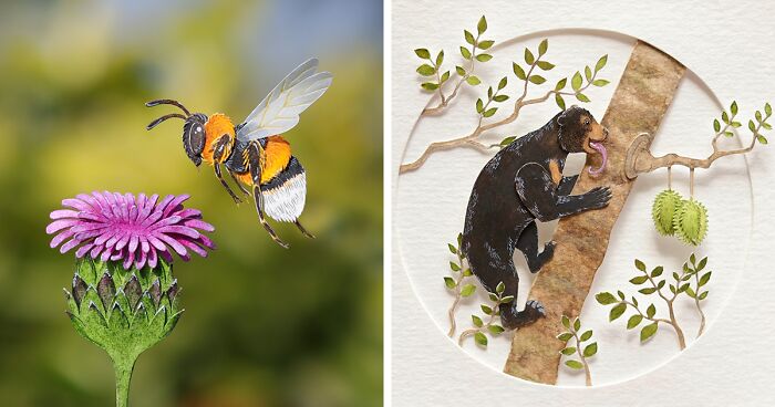 I Created A Pollinator Paper Art Collection To Remind Us Of The Importance Of Pollinators For Our Survival (98 Pics)