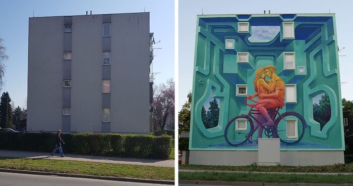 32 Boring Building Walls Transformed Into Works Of Art By This Street Artist