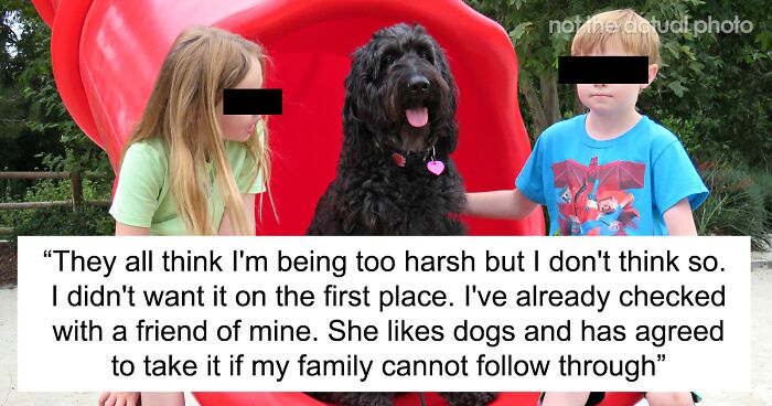 Man Never Wanted A Dog But Allowed His Wife And Kids To Have One As Long As They Took Care Of It, Gets Called A Jerk For Calling Out Their Neglect