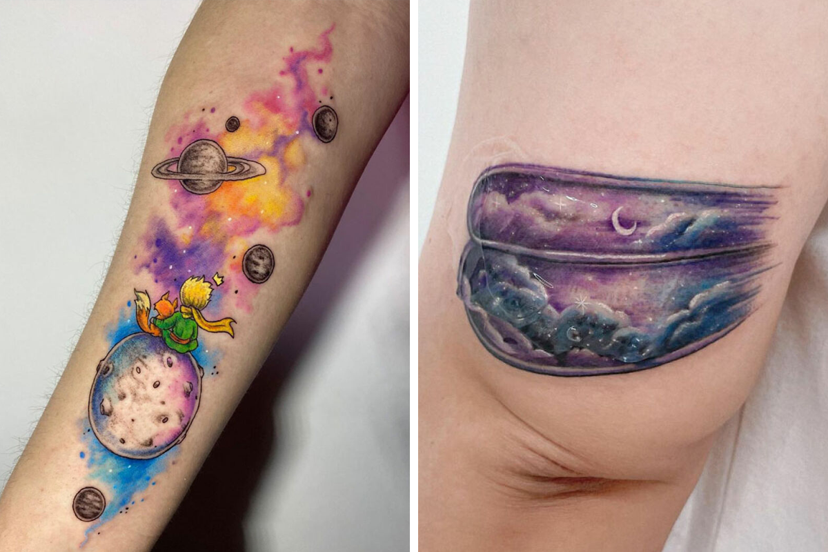 Comet tattoo on the hip