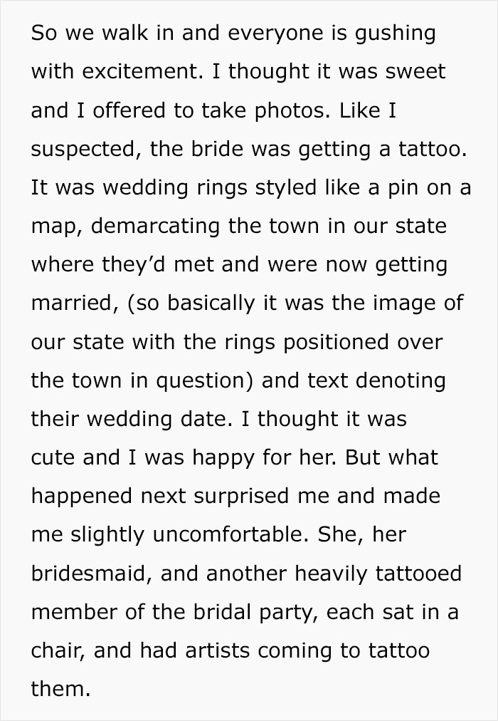 Bride Goes Into Hysterics After Bridesmaid Refuses To Get A Matching Tattoo With Her And Encourages Others To Drop Out Too