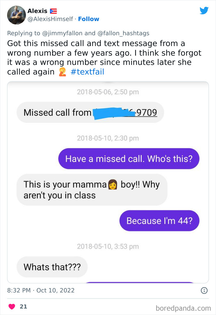 woman send a text message to a wrong phone number 