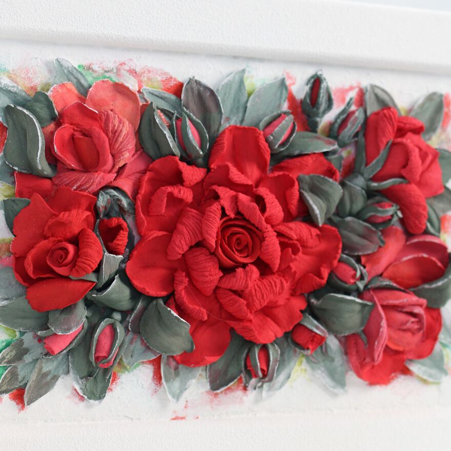 My 20 Floral 3D Paintings From Decorative Plaster