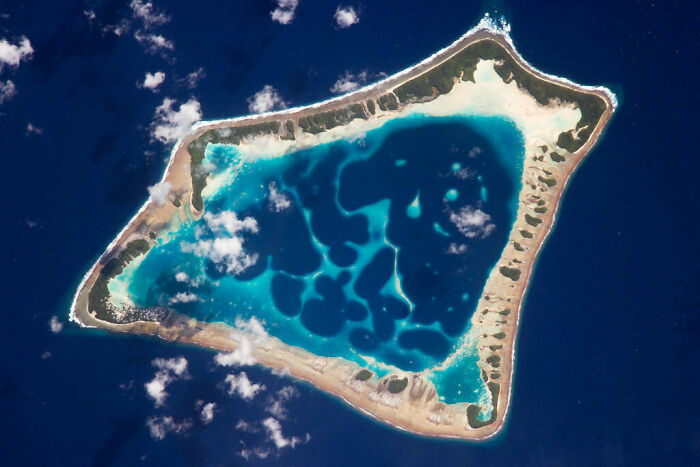 An aerial view of Atafu atoll in Tokelau