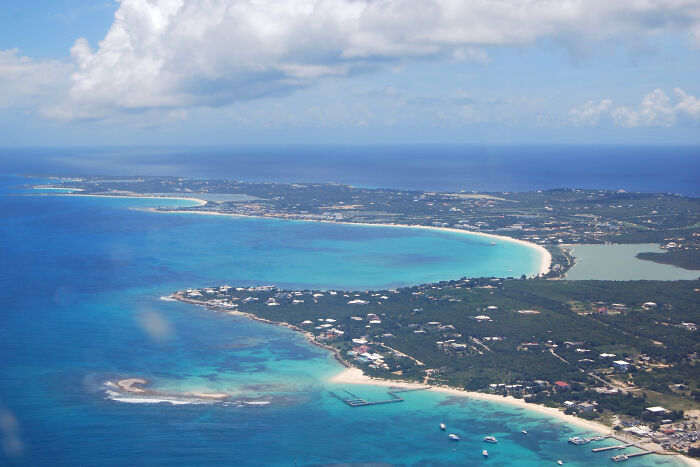 island and sea from the height