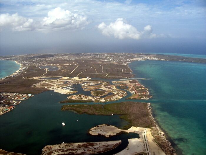 grounds with buildings and sea from the height