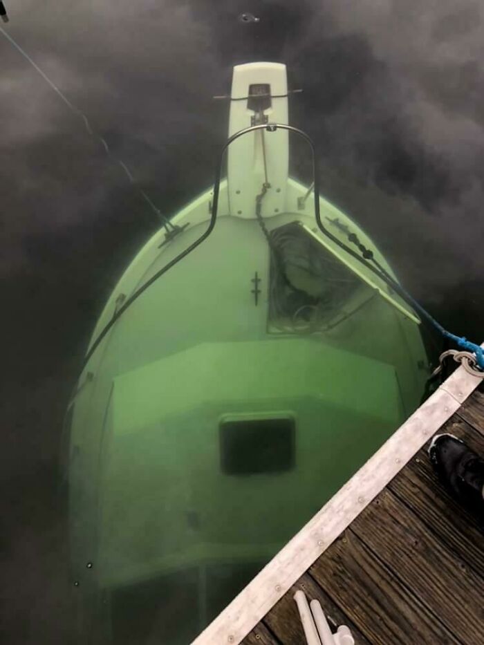 My Friend's Boat Sank In Lake Coeur D'alene, Idaho. The Way It Slowly Fades Away Into The Deep Gives Me Chills