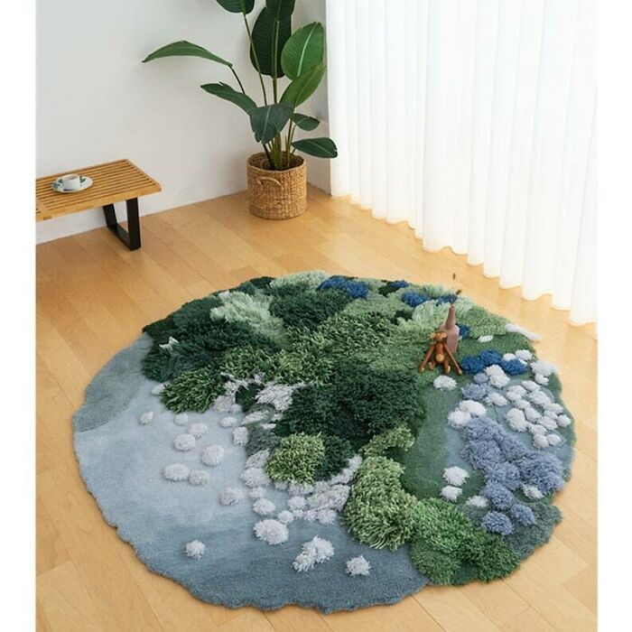 3D Area Rugs Carpet/Tundra/Forest/Moss Rug/Tufted Rug/Tufting Rugs/Kids Play Rug/Nursery/Bedside Rugs/Wool Rugs/Customized Rugs/Meadows Rug