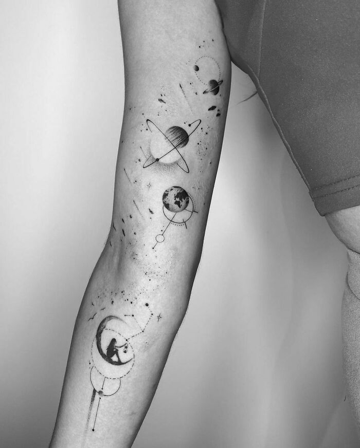 Space Astronaut Full Sleeve Tattoo  TATTOOGOTO