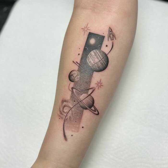 110 Cool Space Tattoos That Are Cosmically Good | Bored Panda