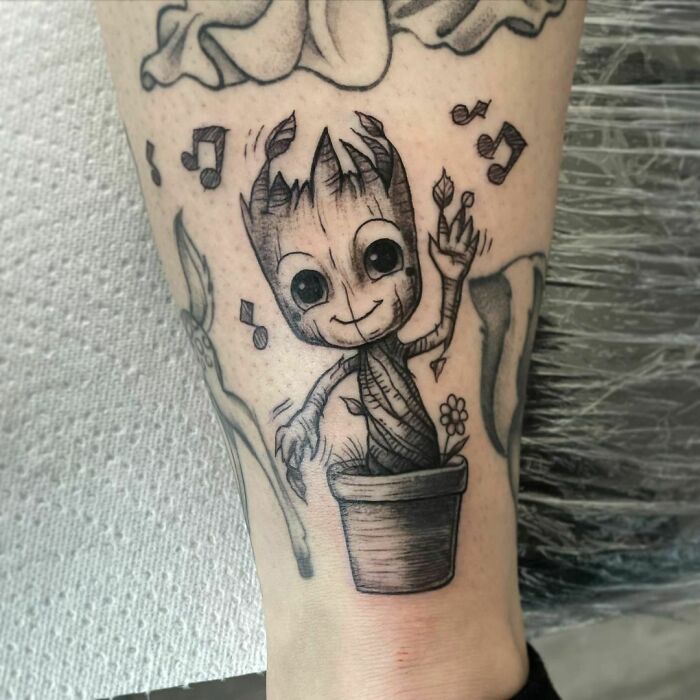 Baby Groot by Markos Johnson TattooNOW
