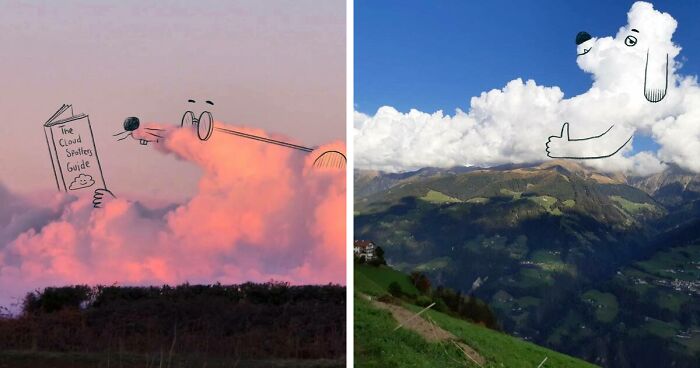 70 Adorable Illustrations Drawn On Clouds By This Artist