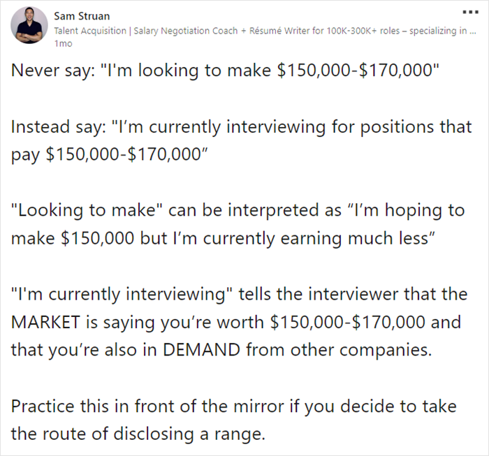 LinkedIn Post Goes Viral For Pointing Out That How You Phrase Your Salary Expectations Gives A Different Impression To The Recruiter