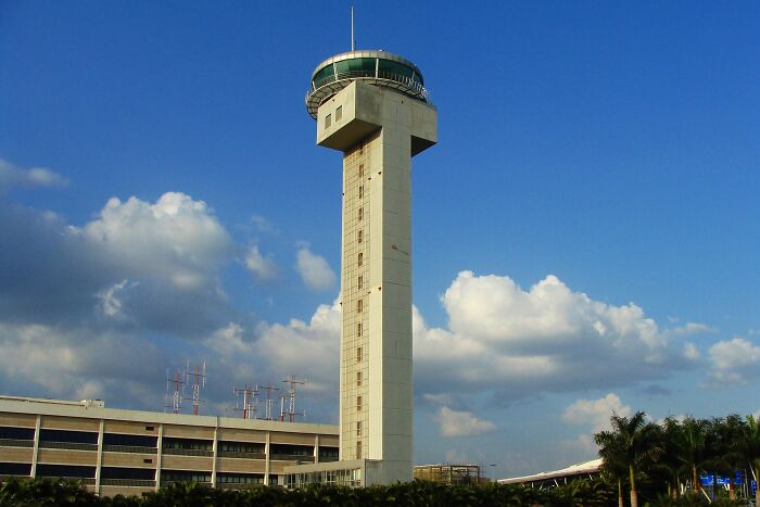 Air Traffic Control Tower In Perfect Day 