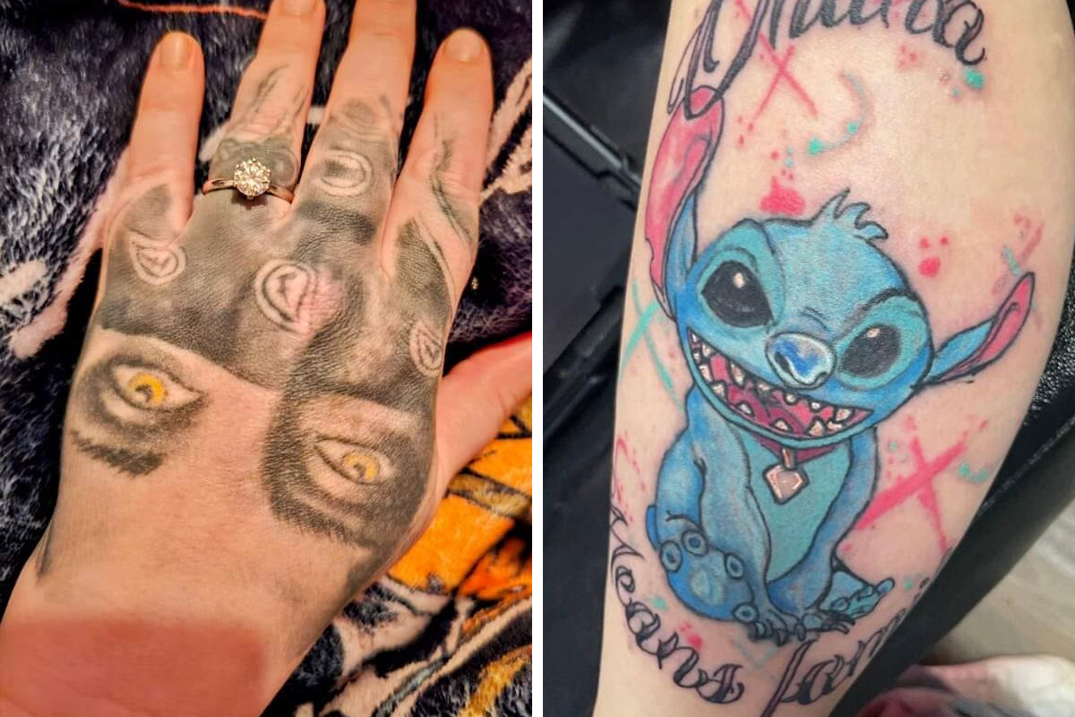 Woman goes viral for badly timed mask tattoo