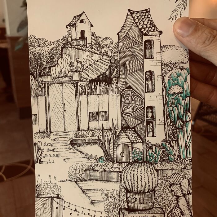 Pen Drawings Of Places I Have Seen In My Dreams (7 Pics)