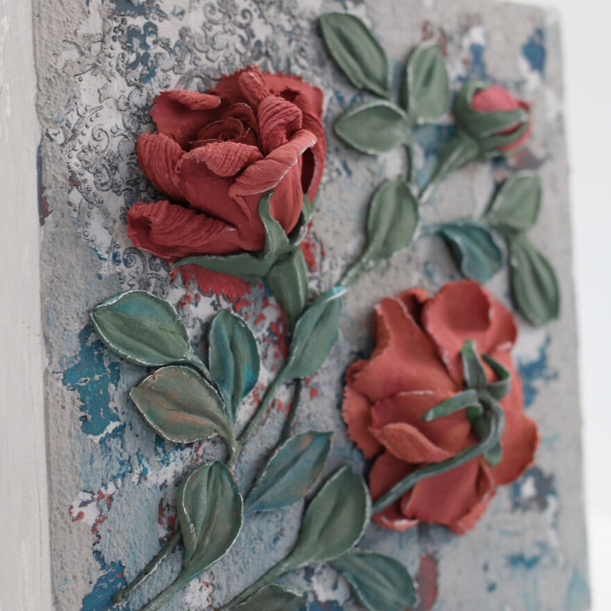 My 20 Floral 3D Paintings From Decorative Plaster