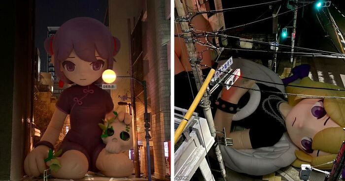 Giant Inflatable Anime Characters Meet Real-World Cityscapes In This Artist's Amazing Digital Art Series (21 Pics)