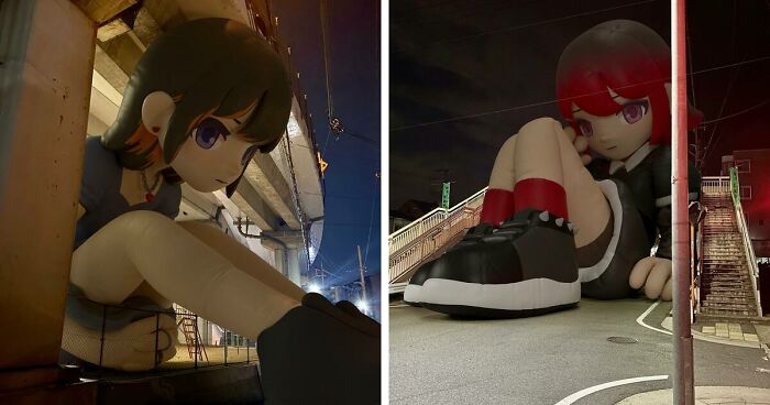 Incredible Digital Art Of Giant Inflatable Characters Placed Around the City By This Artist From Japan (21 Pics)