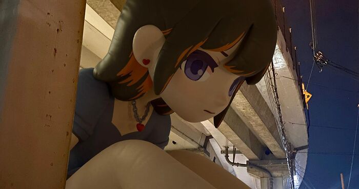 21 Giant Inflatable Female Anime Characters Digitally Placed In The City By This Japanese Artist Look Incredibly Realistic