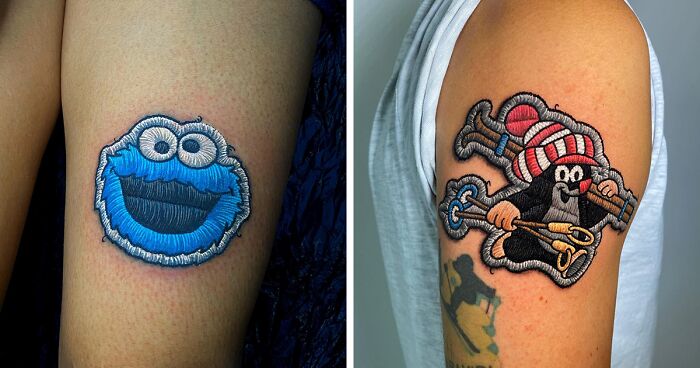 This Artist Creates Tattoos That Look Like Clothing Patches (80 New Pics)