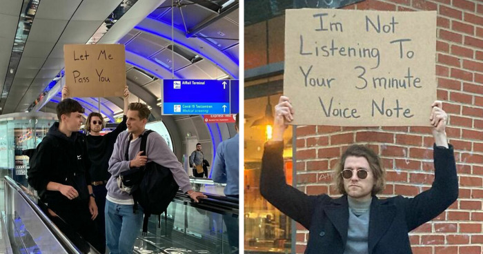 Dude Keeps Protesting Against Annoying Everyday Things With Funny Signs (45 New Pics)