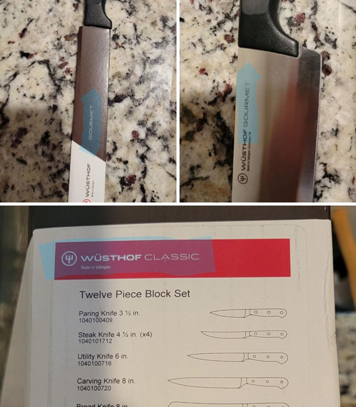 I Ordered Nice Knives For The First Time In My Adult Life From eBay. The Seller Sent Me A Box From The Set I Ordered But The Knives Were A Different Line With Much Lower Quality