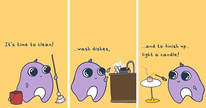 I Create Wholesome Comics Featuring Everyday Situations About A Cute Creature Called “Bibs”, And Here Are 35 Of The Best Ones