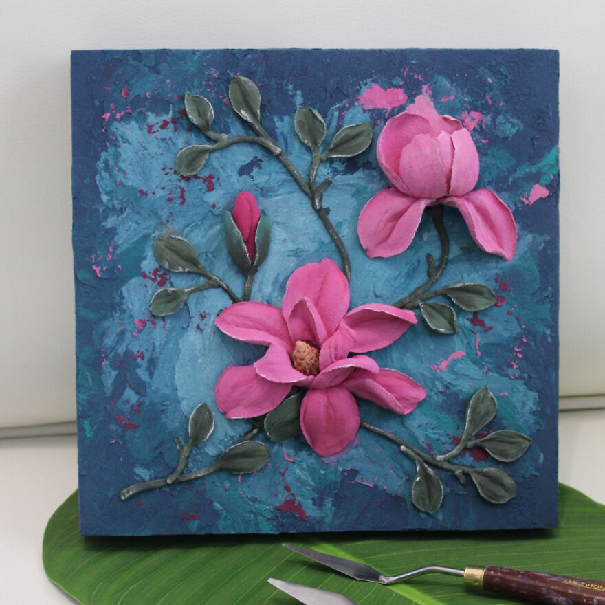 My 20 Floral 3D Paintings From Decorative Plaster