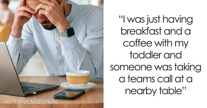 Mom Confronts A Remote Worker For Rolling His Eyes At Her Toddler In A Café, Wonders If She Was Unreasonable