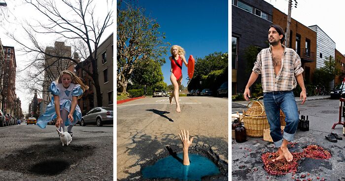 The Art Of Potholes: These Artists Turned 'Urban Blemishes' Into Creative Photo Opportunities (20 Pics)