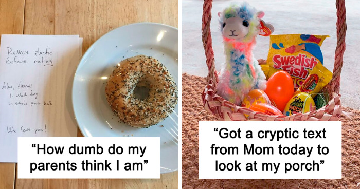 47 Wholesome Pics Of Parents Treating Their Adult Kids Like Children (New Pics)