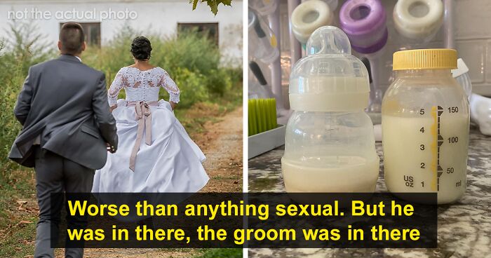 Bride Needs To Use The Bathroom Before The Ceremony, Walks In On Her Husband Being Breastfed By His Mom