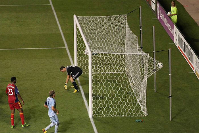 Perfectly Timed Photo During A Mls Match