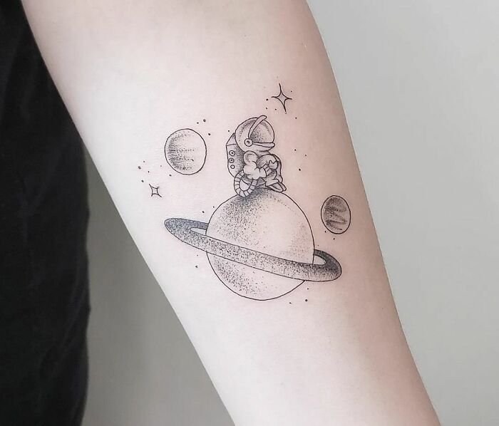 110 Cool Space Tattoos That Are Cosmically Good | Bored Panda