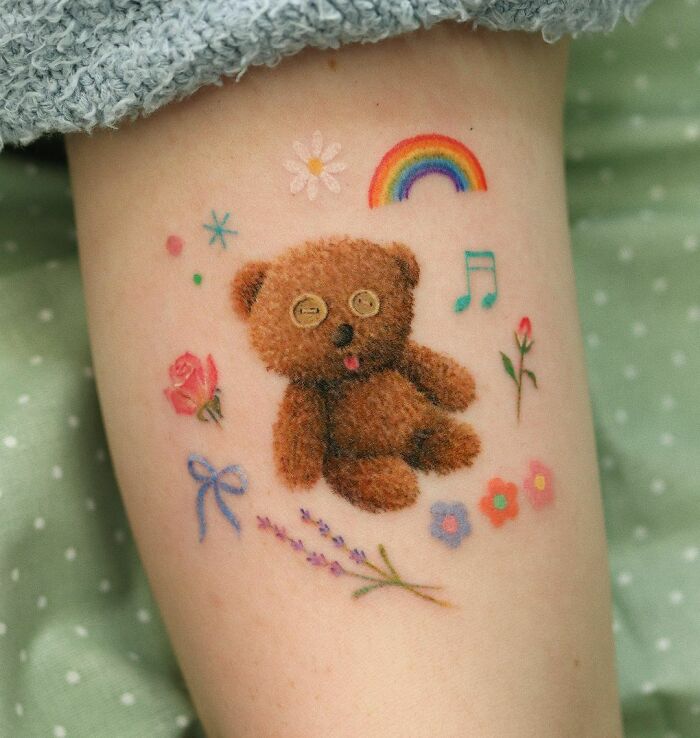 My Teddy Bear took me to get a new tattoo It makes me feel so cute   rlittlespace
