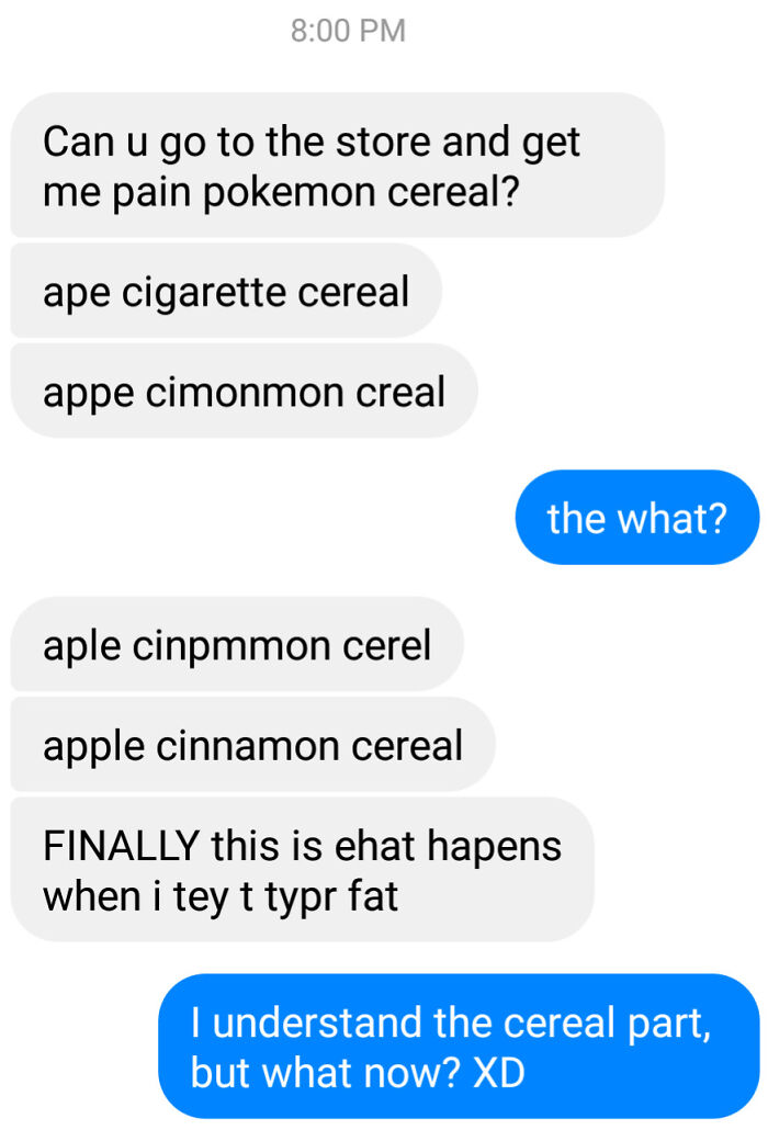 people texting about cereals 