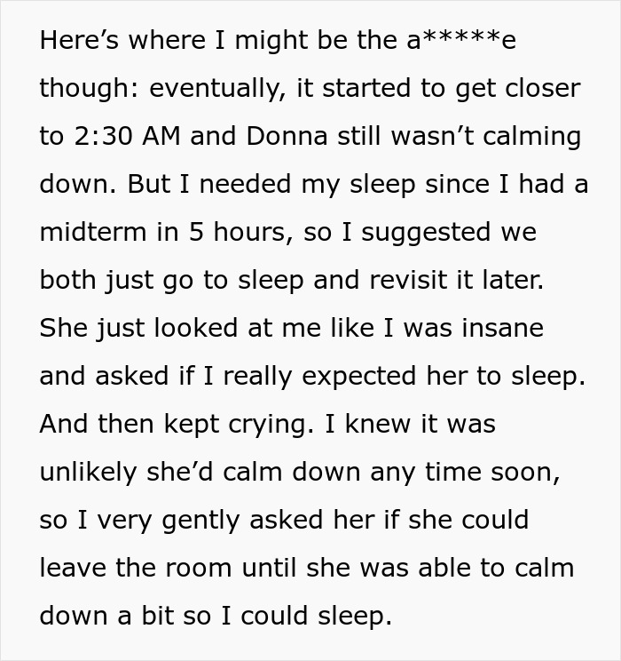 Woman Quits Helping When Roommate Won’t Calm Down For 1.5 Hours And Asks Her To Leave The Room, Results In The Silent Treatment