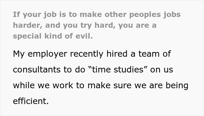 “Time Study” Consultant Blasted Online By Upset Employee, Claiming They’ve Ruined Efficiency At Their Workplace