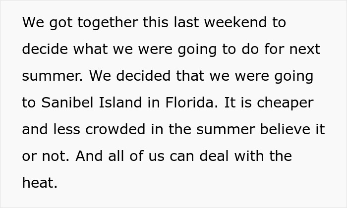 “[Am I The Jerk] For Changing My Mind About Splitting The Cost Of Our Group Vacation Equally?”