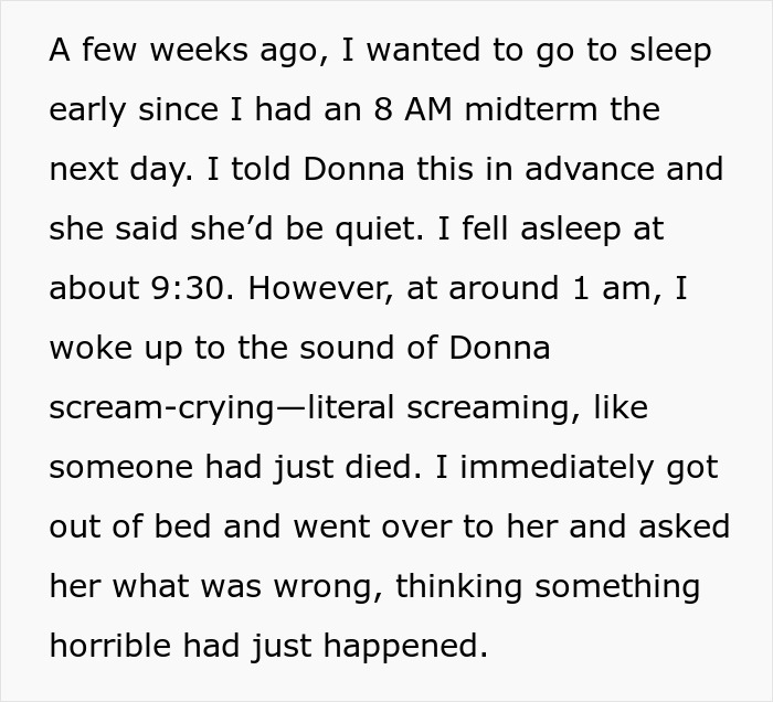 Woman Quits Helping When Roommate Won’t Calm Down For 1.5 Hours And Asks Her To Leave The Room, Results In The Silent Treatment