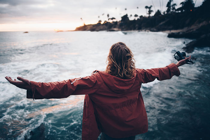 Person looking at the ocean