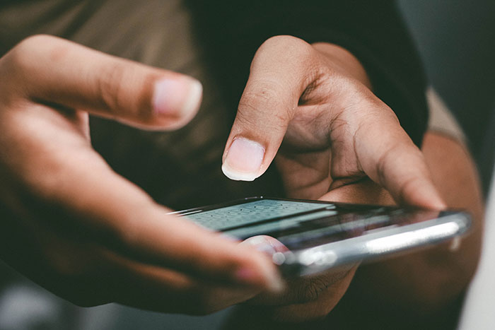 Person holding phone