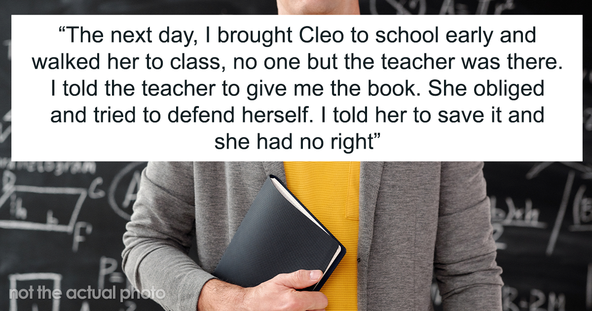 Father Supports His Daughter After The Teacher Took Away Her Book For ...