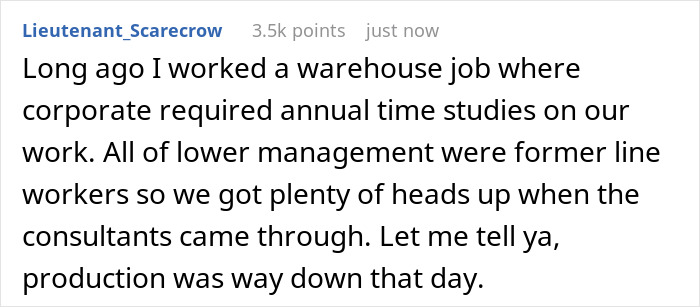 “Time Study” Consultant Blasted Online By Upset Employee, Claiming They’ve Ruined Efficiency At Their Workplace