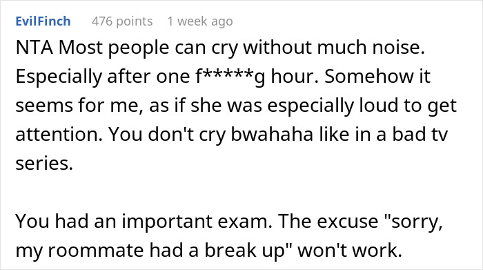 Woman Quits Helping When Roommate Won’t Calm Down For 1.5 Hours And Asks Her To Leave The Room, Results In The Silent Treatment