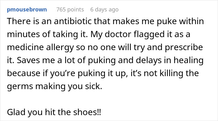 "Not The Shoes, They Cost Me $300!": Patient’s Revenge Story Of Barfing On Doctor For Ignoring Her Medicine Allergies