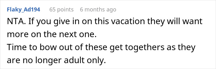 “[Am I The Jerk] For Changing My Mind About Splitting The Cost Of Our Group Vacation Equally?”